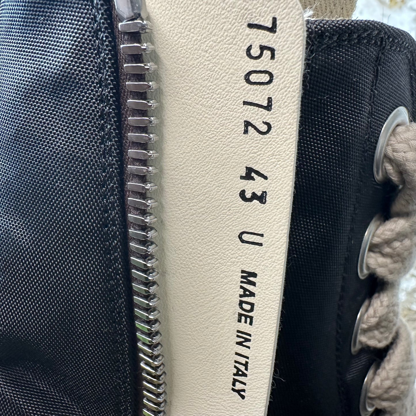 Rick Owens High Jumbo Lace Black Milk Sneaker Sz 10 (43)
