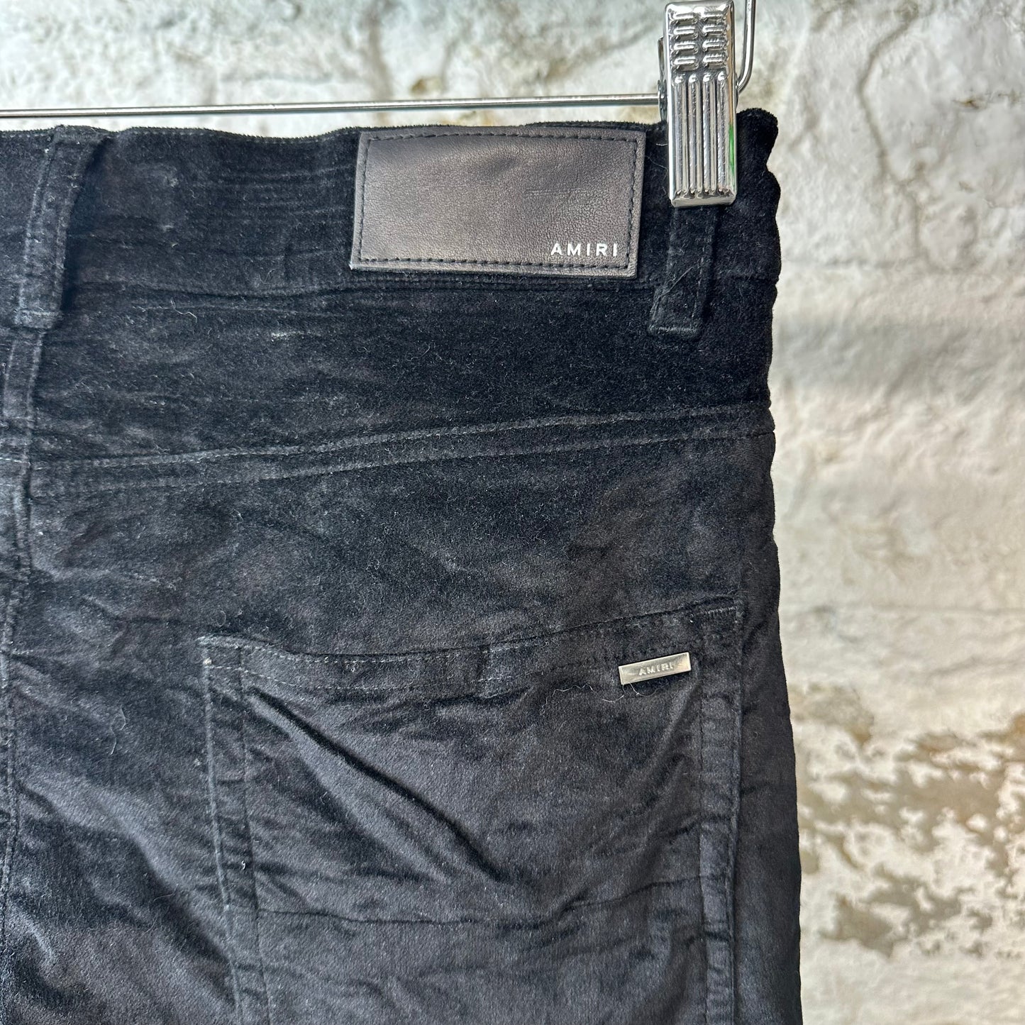Amiri Plain Black Velour Jeans Sz 30