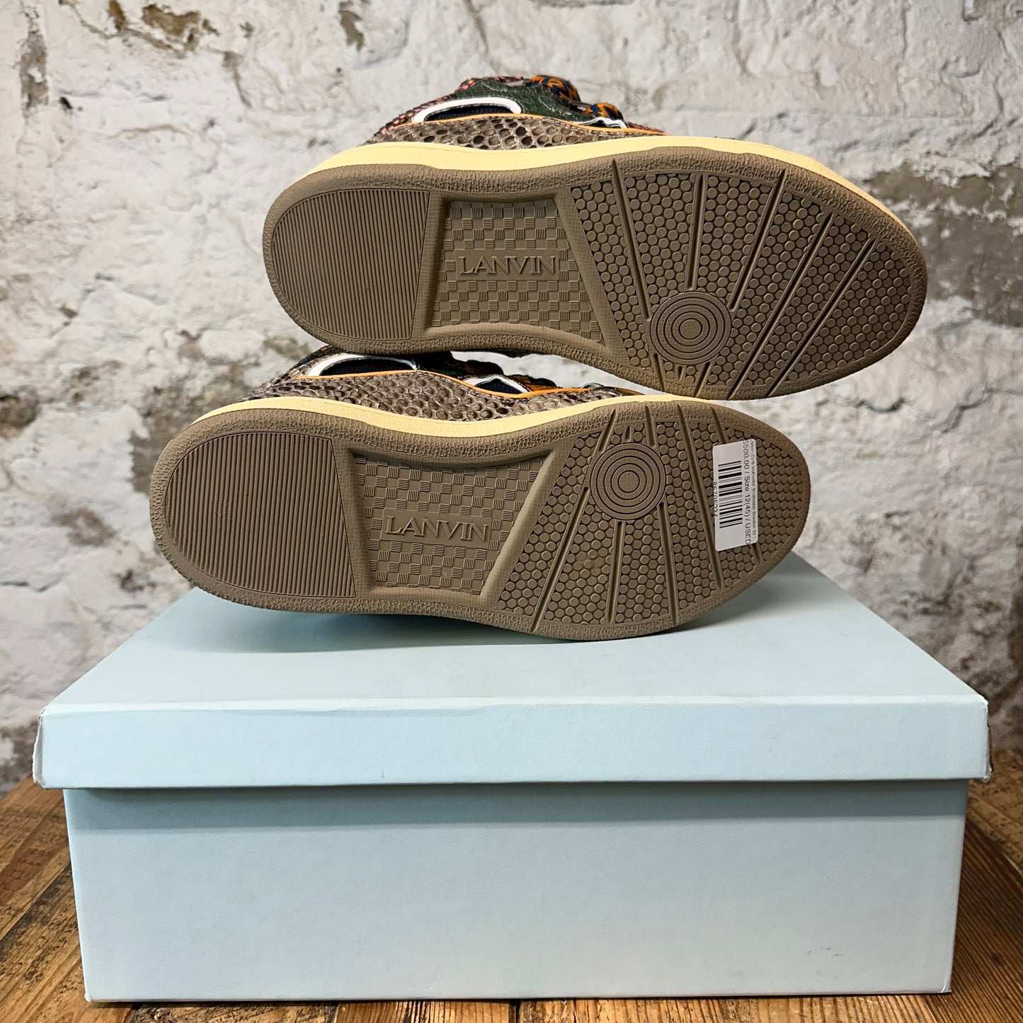 Lanvin Curb Multicolor Snakeskin Sneaker Sz 12 (45)