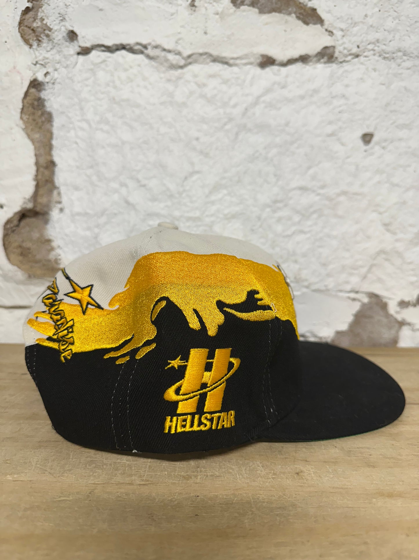 Hellstar Paintbrush Black Yellow Cream Snapback Hat DS