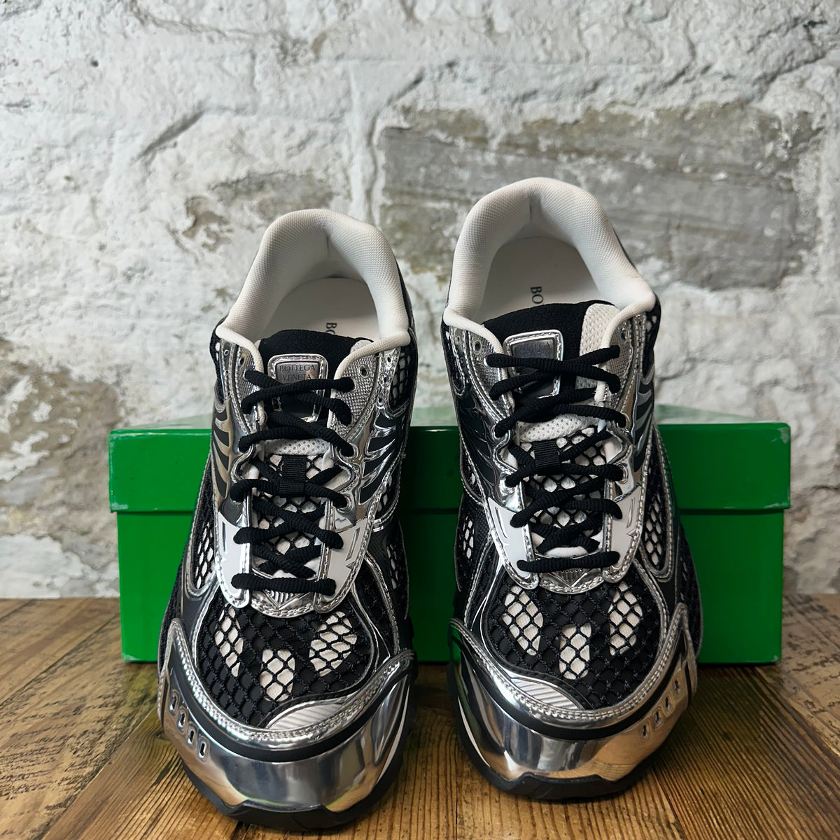 Bottega Veneta Black SIlver Orbit Sneaker Sz 12 (45)