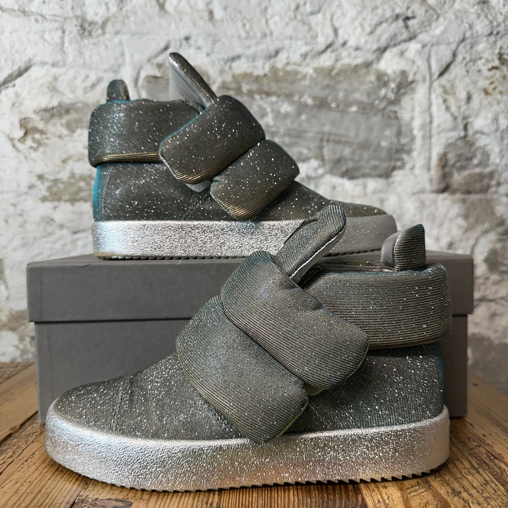 Giuseppe Zanotti High Kid Cudi Glitter Puffy Strap Sneaker Sz 8 (41)