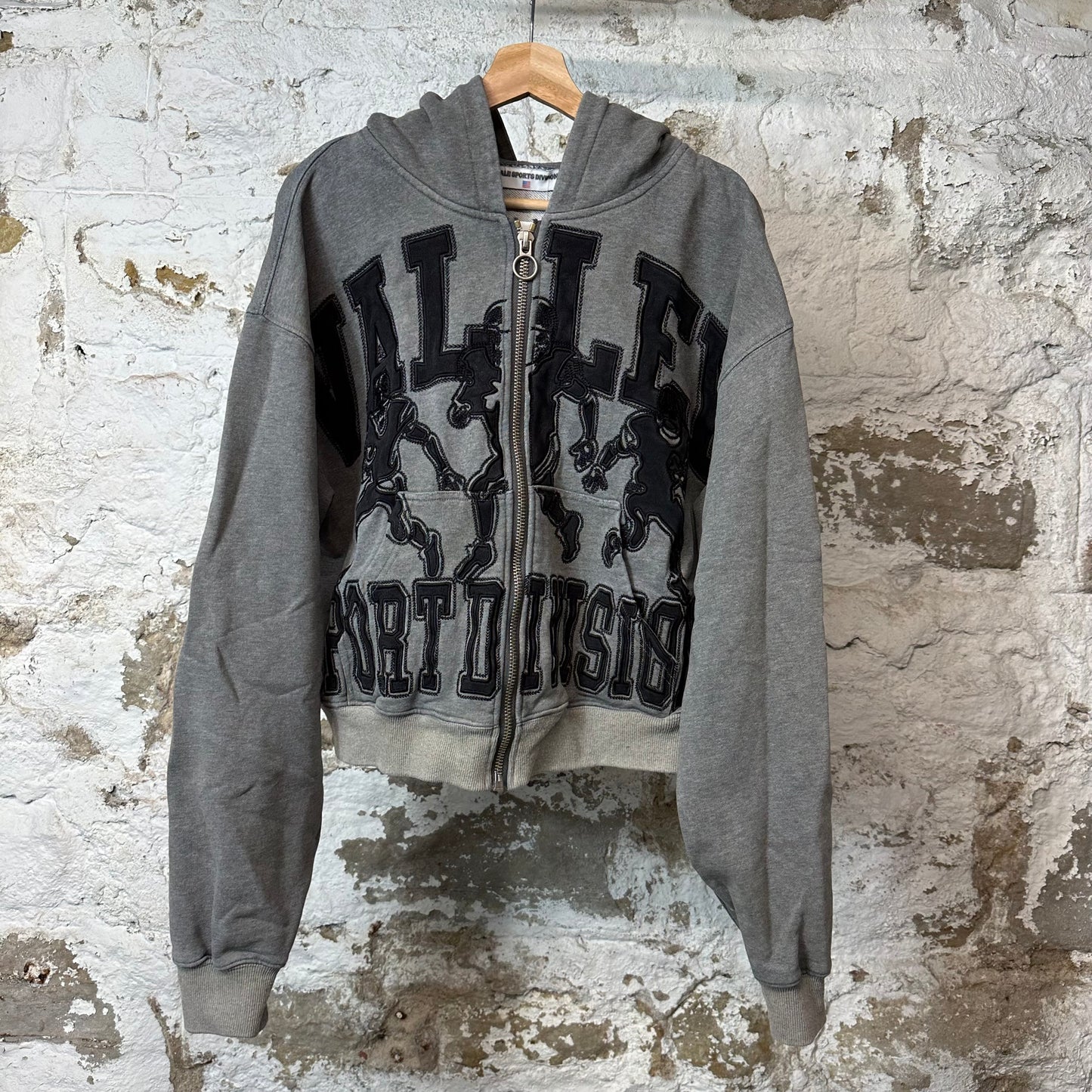 Vale Sports Division Zip Up Hoodie Grey Sz S