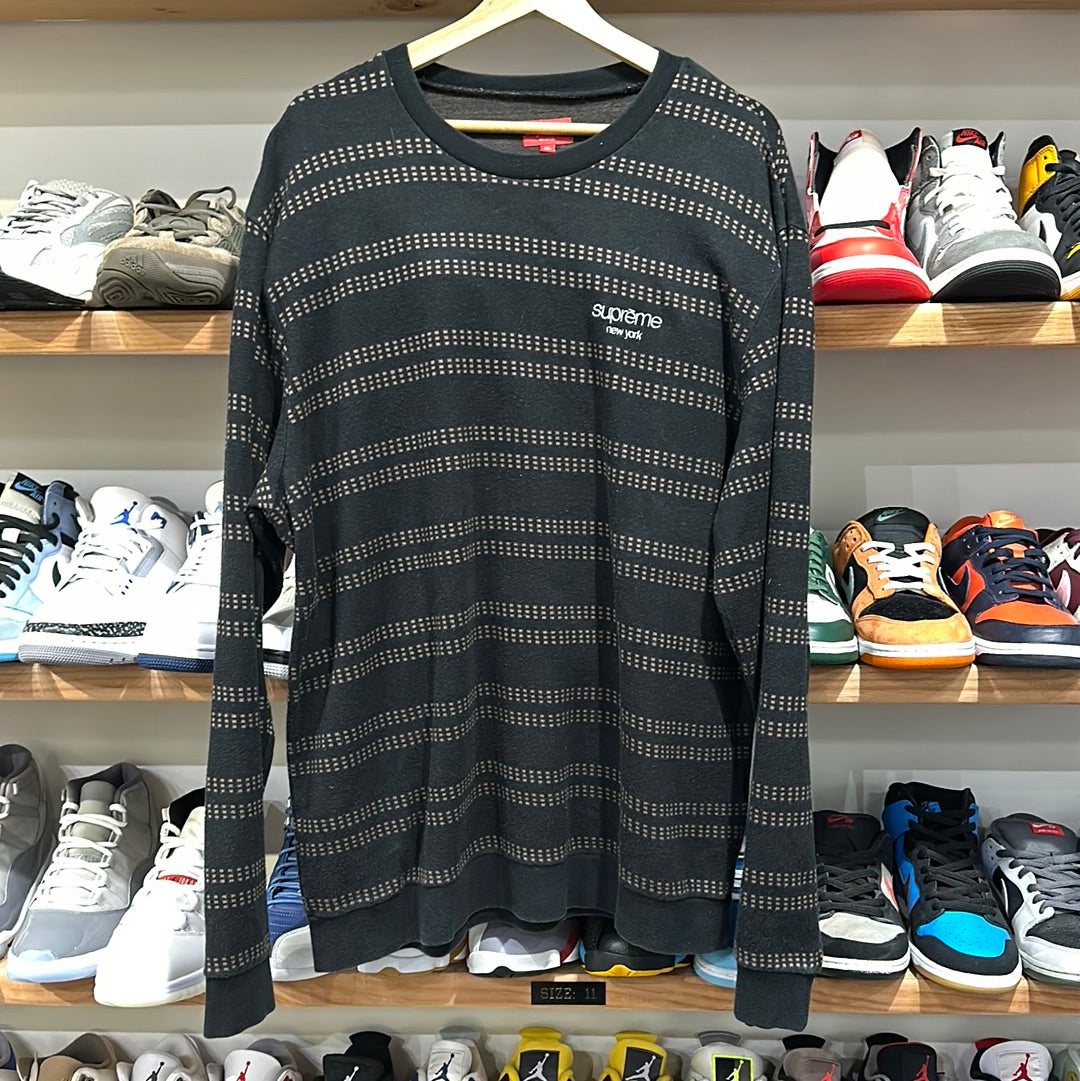Supreme Black Striped Longsleeve T-Shirt Sz XL