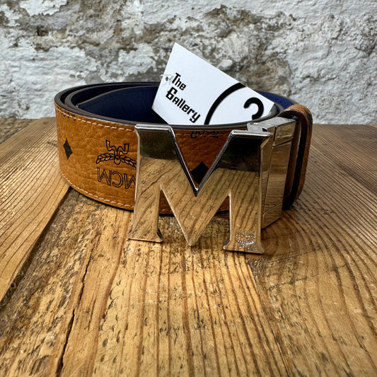 MCM Monogram Brown Blue Belt Sz (105)