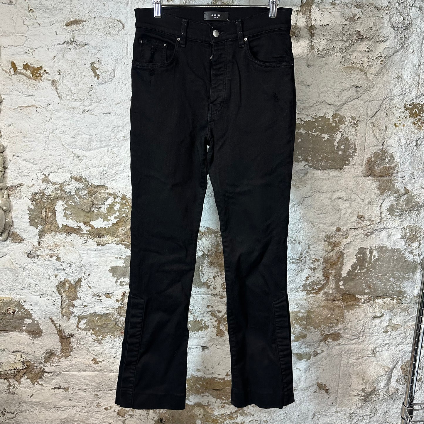 Amiri Plain Black Flare Denim Jeans Sz 28