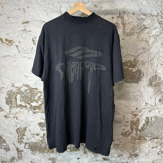 Balenciaga 3B Liquefied Oversized T-Shirt Black Sz S (1)