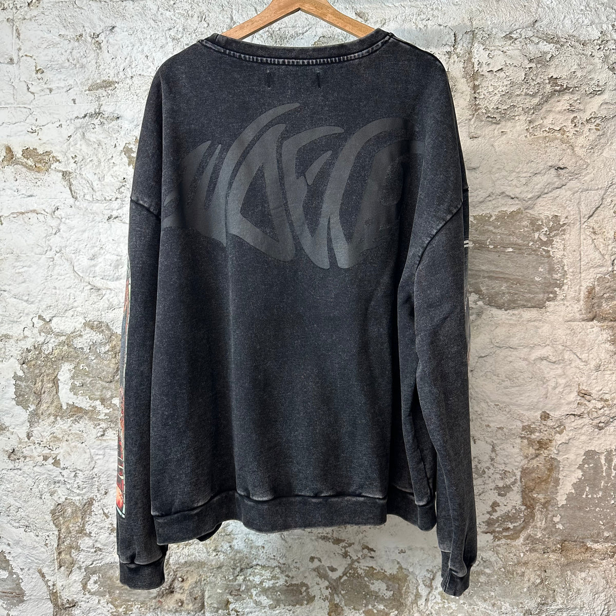 Who Decides War Stained Glass Faded Black Crewneck Sz XL