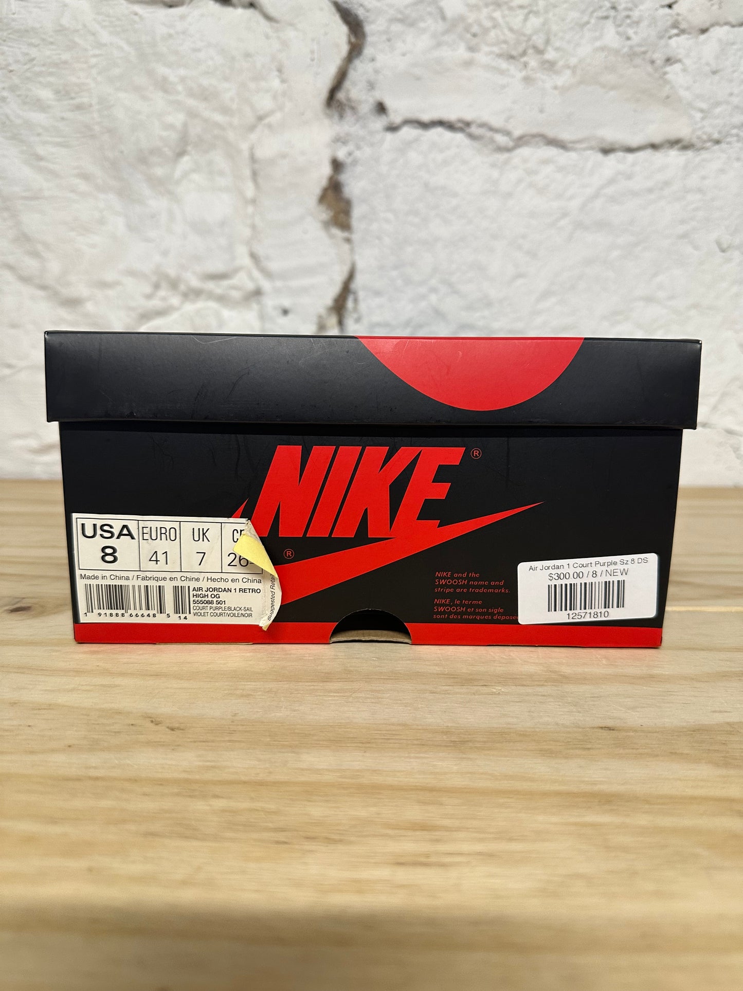 Air Jordan 1 High Court Purple Sz 8 DS