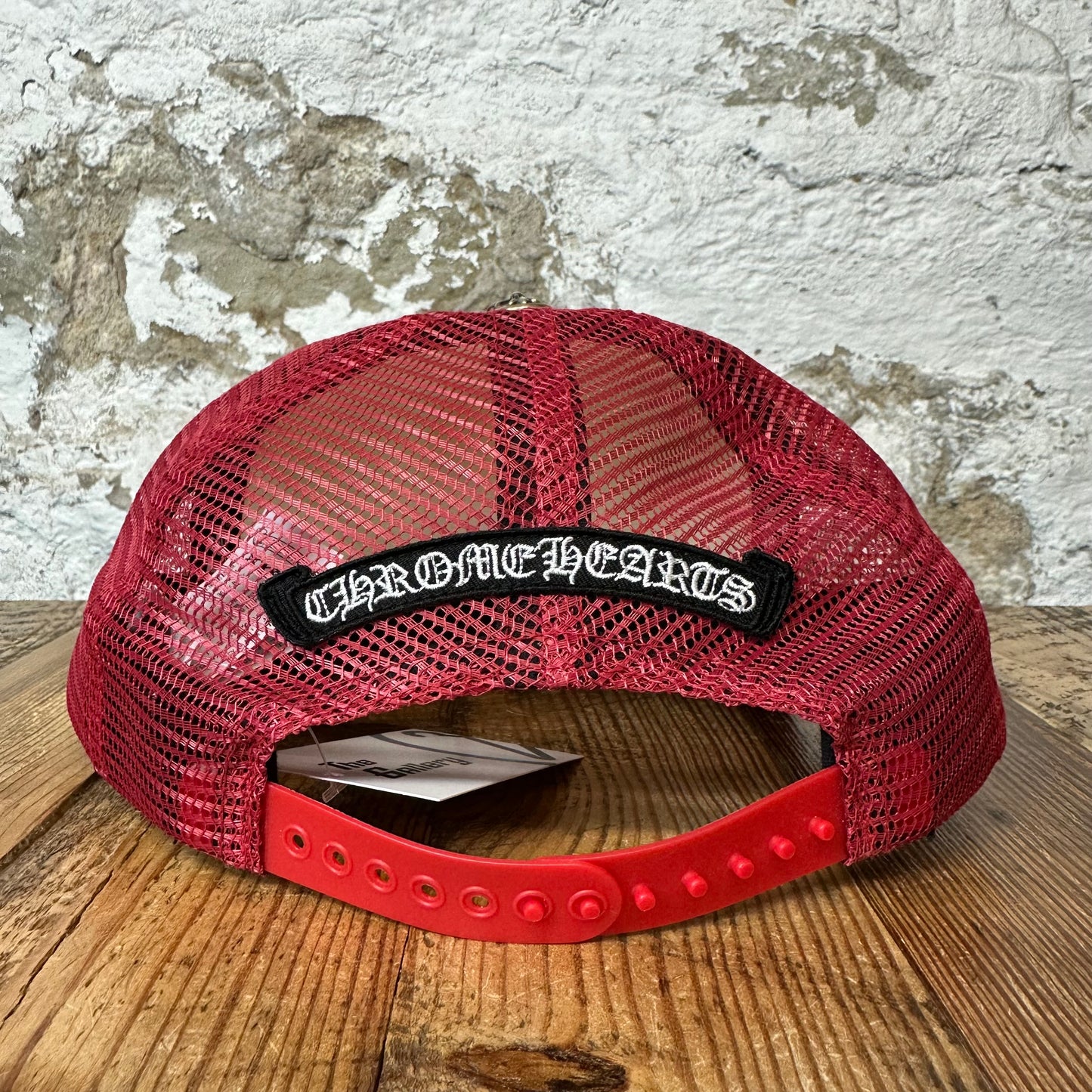 Chrome Hearts Red White Eyechart Trucker Hat