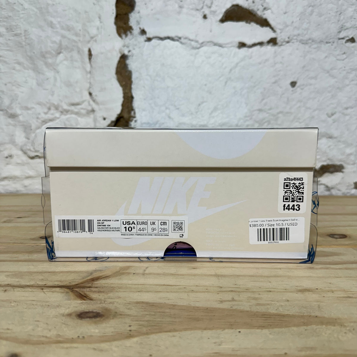 Air Jordan 1 Low Travis Scott Fragment Sail Military Blue Sz 10.5