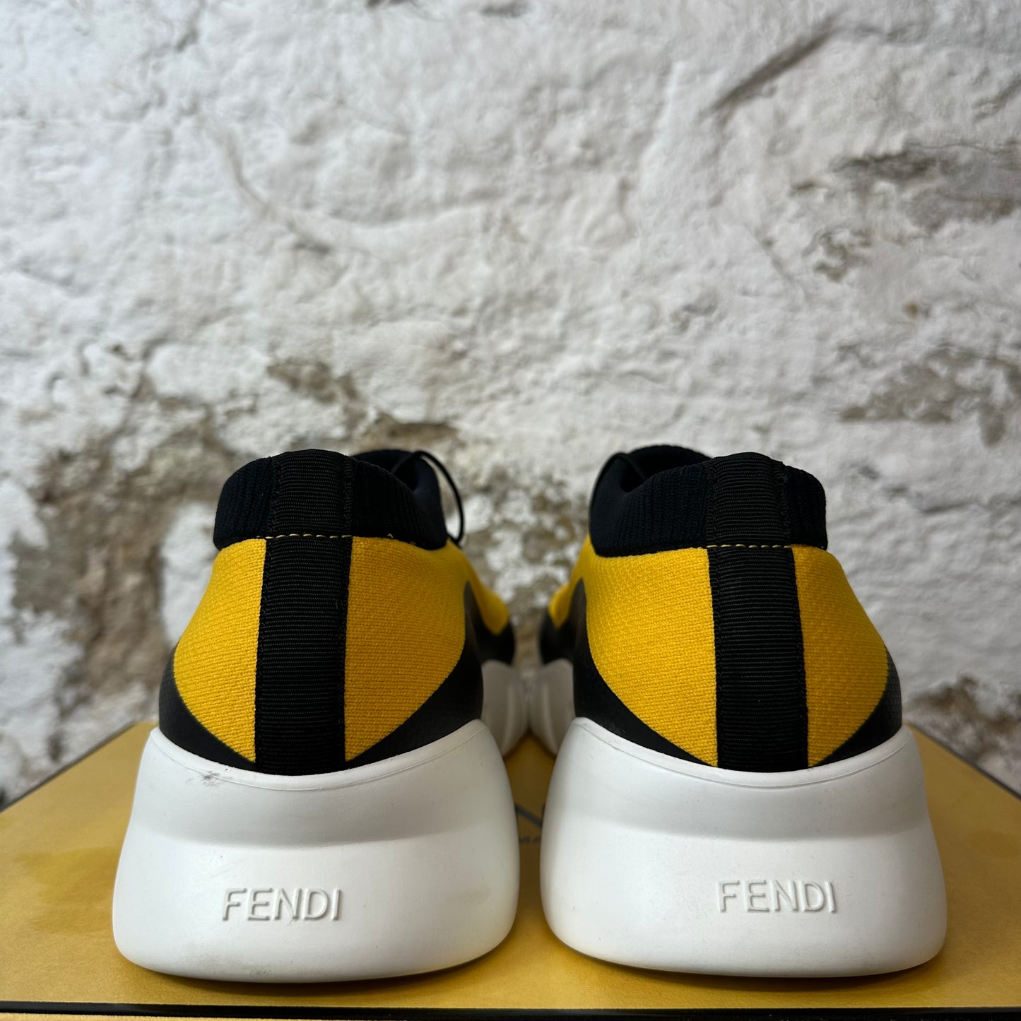 Fendi Mesh Black Yellow Sneaker Sz 12 (45)
