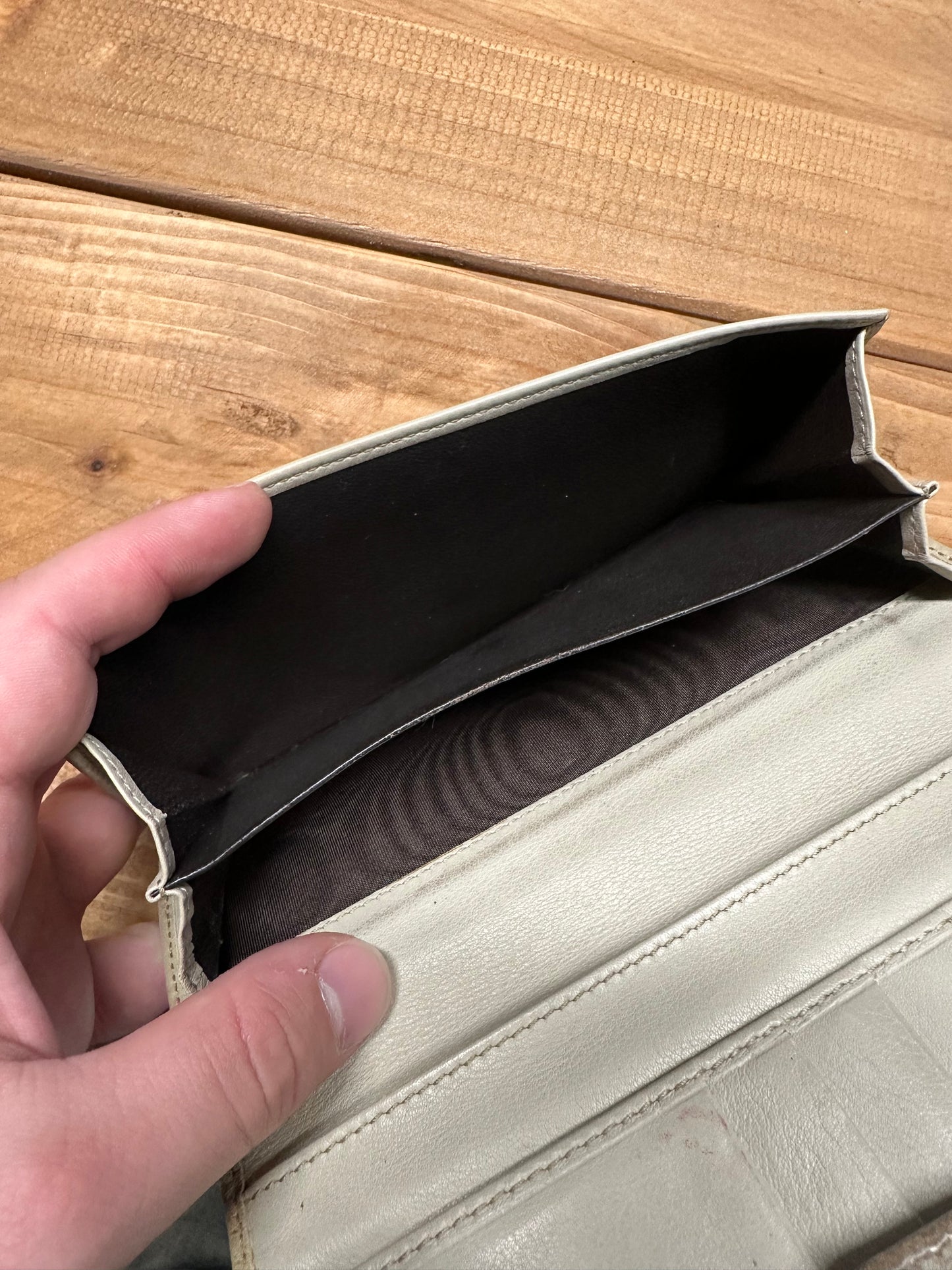 Gucci White Embossed Long Wallet