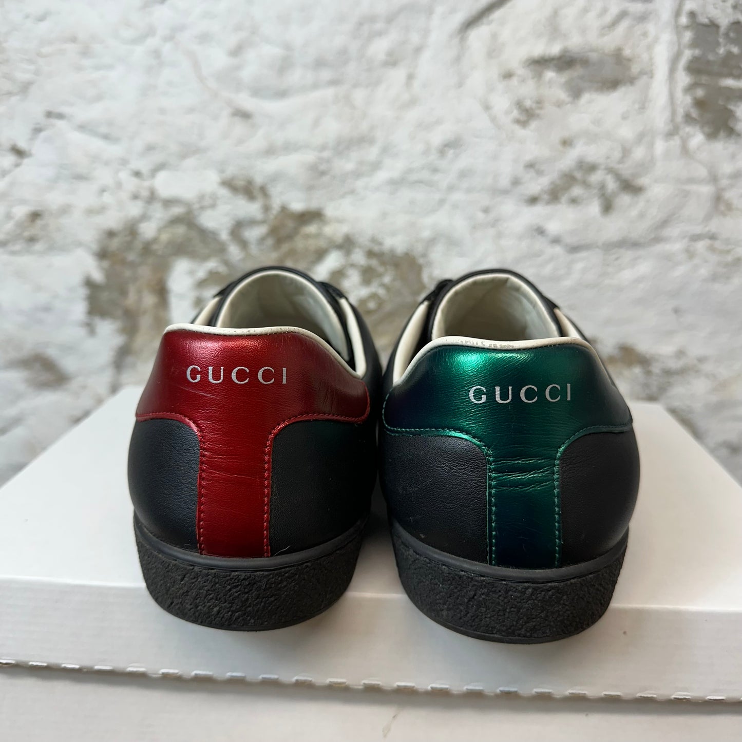 Gucci Green Red Logo Black Ace Sneaker Sz 12 No Box