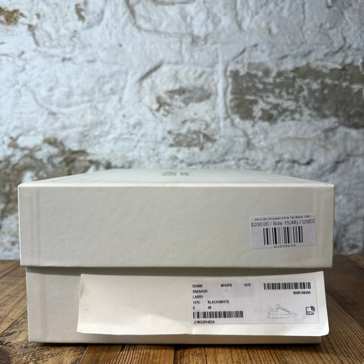Alexander McQueen White Tab Black White Sneaker Sz 15 (48)