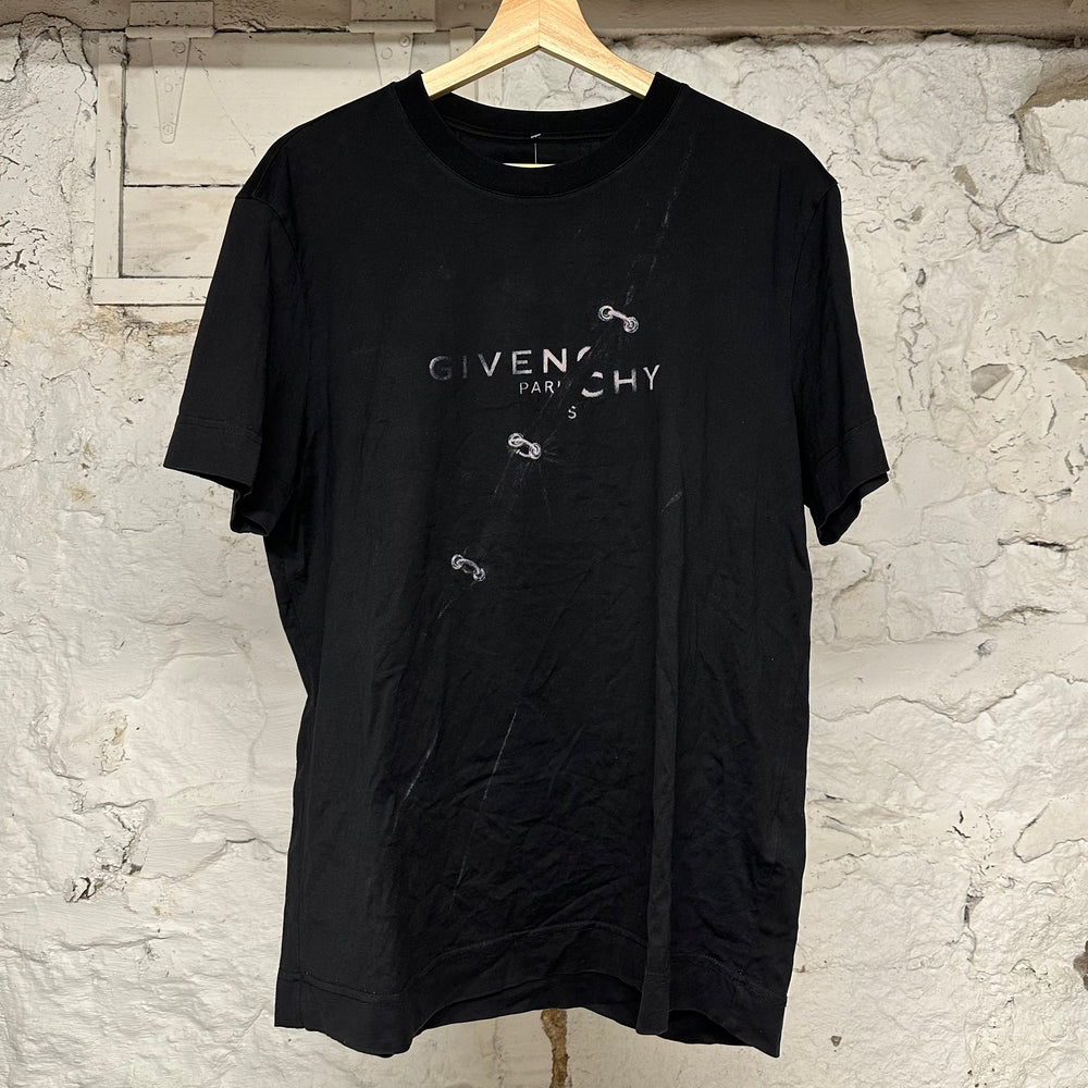Givenchy Split Spellout Black T-Shirt Sz M