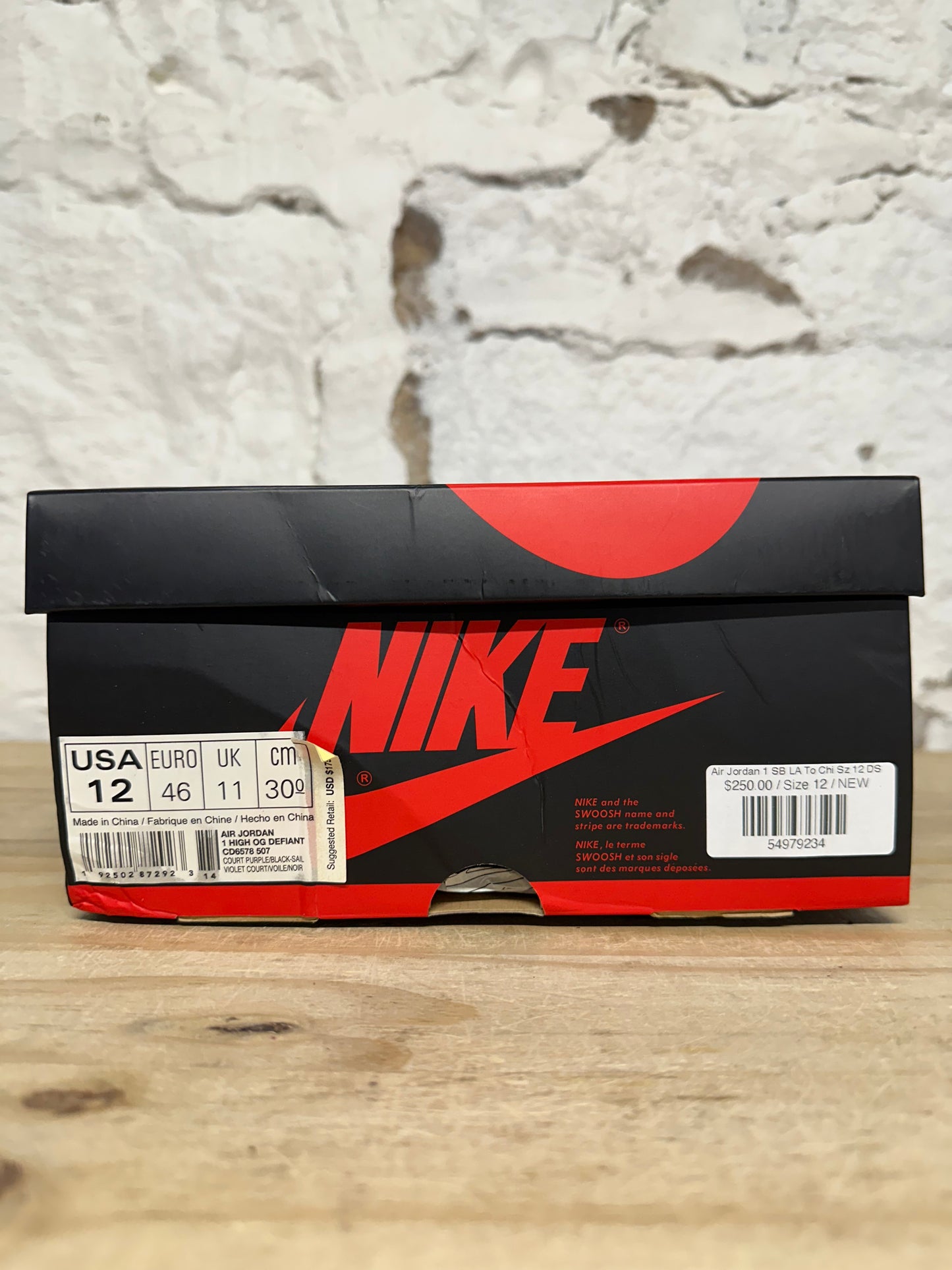 Air Jordan 1 High SB LA To Chicago Sz 12 DS