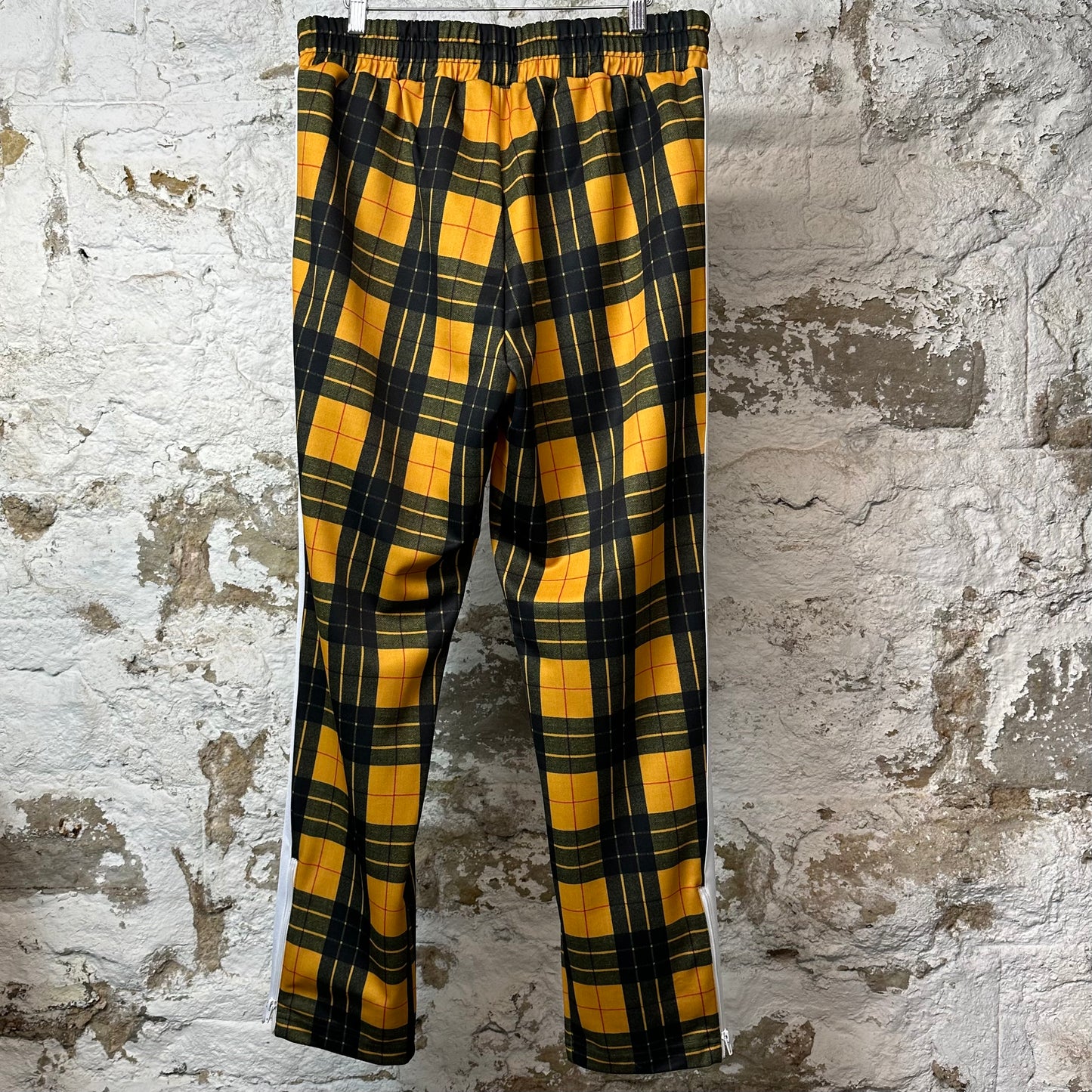 Palm Angels Yellow Green Plaid Track Pants Sz XL