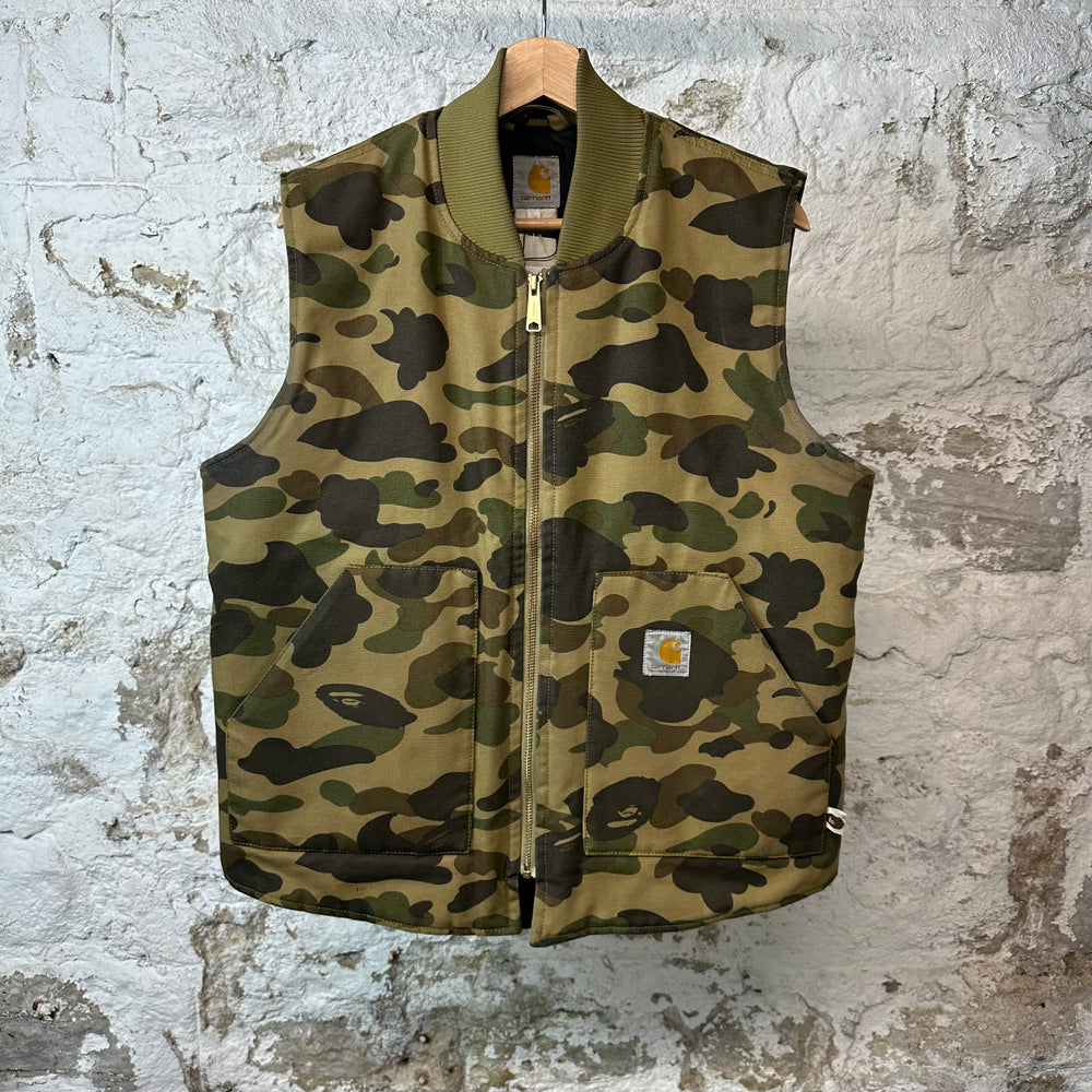 Bape Carhartt Green Camo Vest Sz L