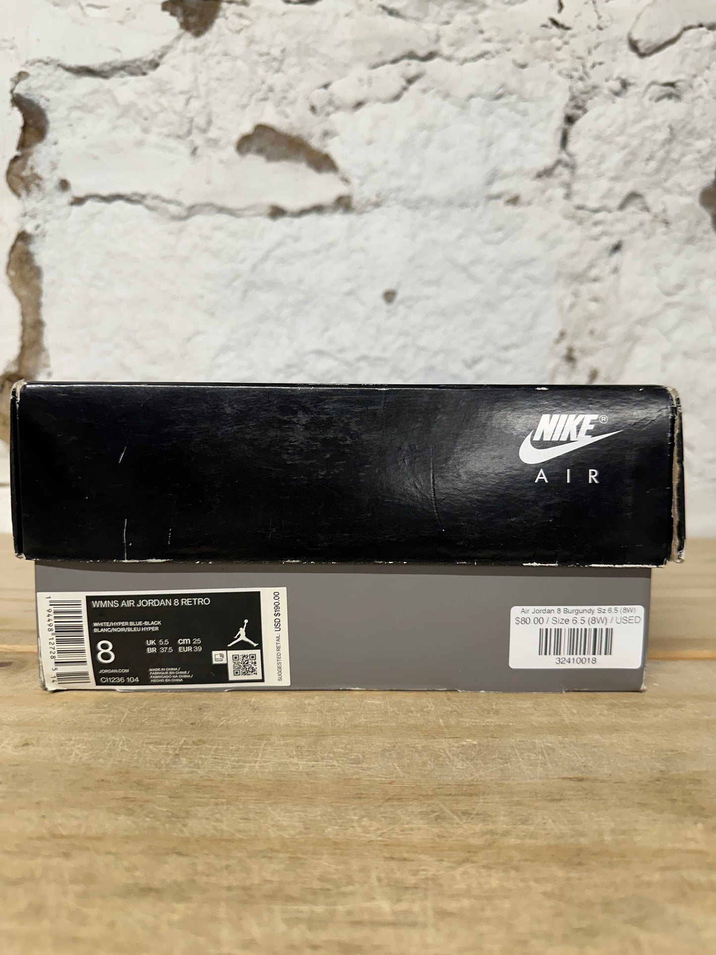 Air Jordan 8 Burgundy Sz 6.5 (8W)