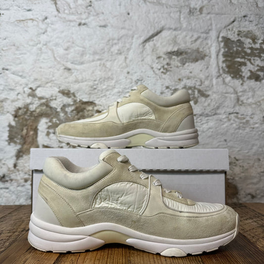 Chanel Cream CC Beige White Sneaker Sz 8 (41)