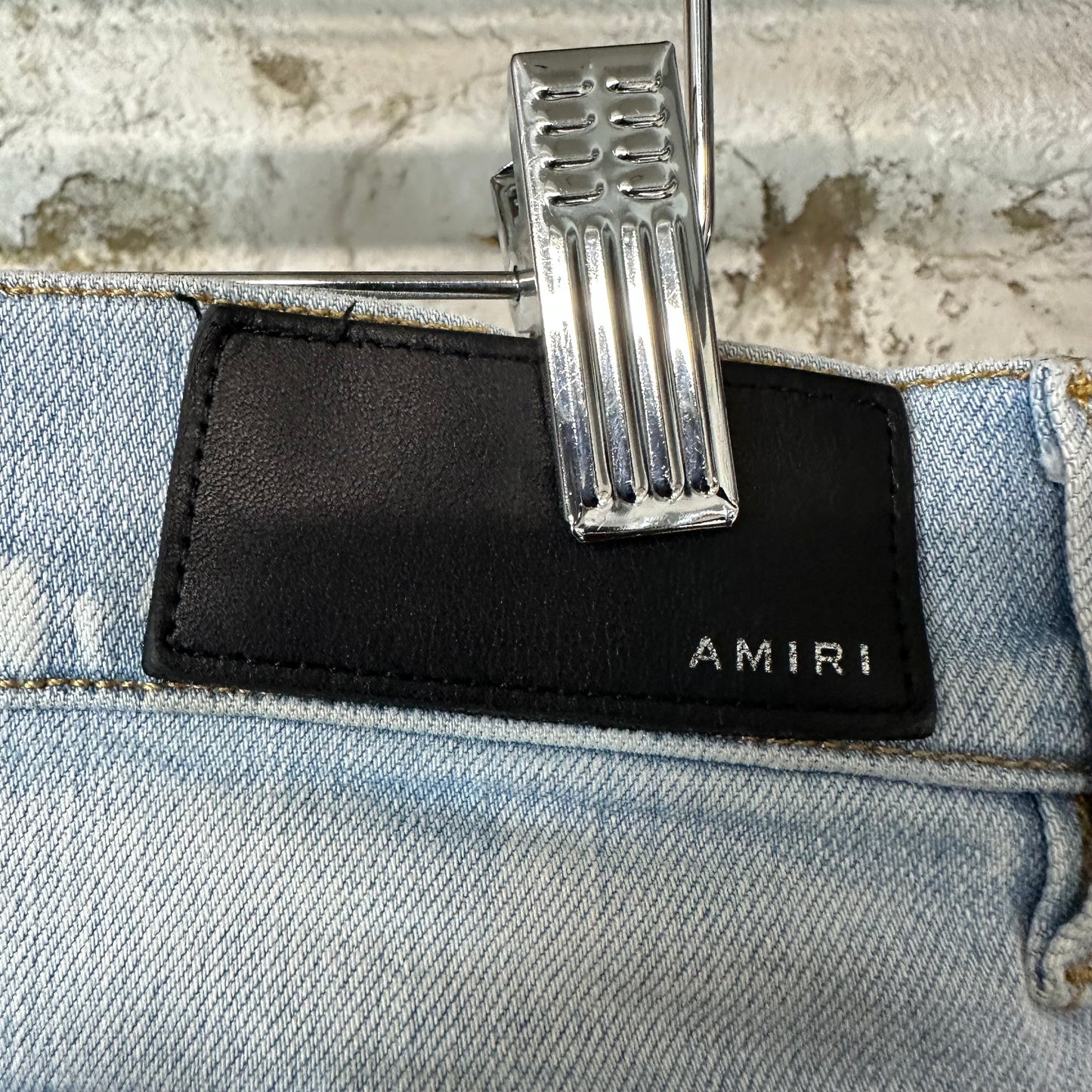 Amiri MX1 Orange Tie Dye Light Blue Denim Jeans Sz 32