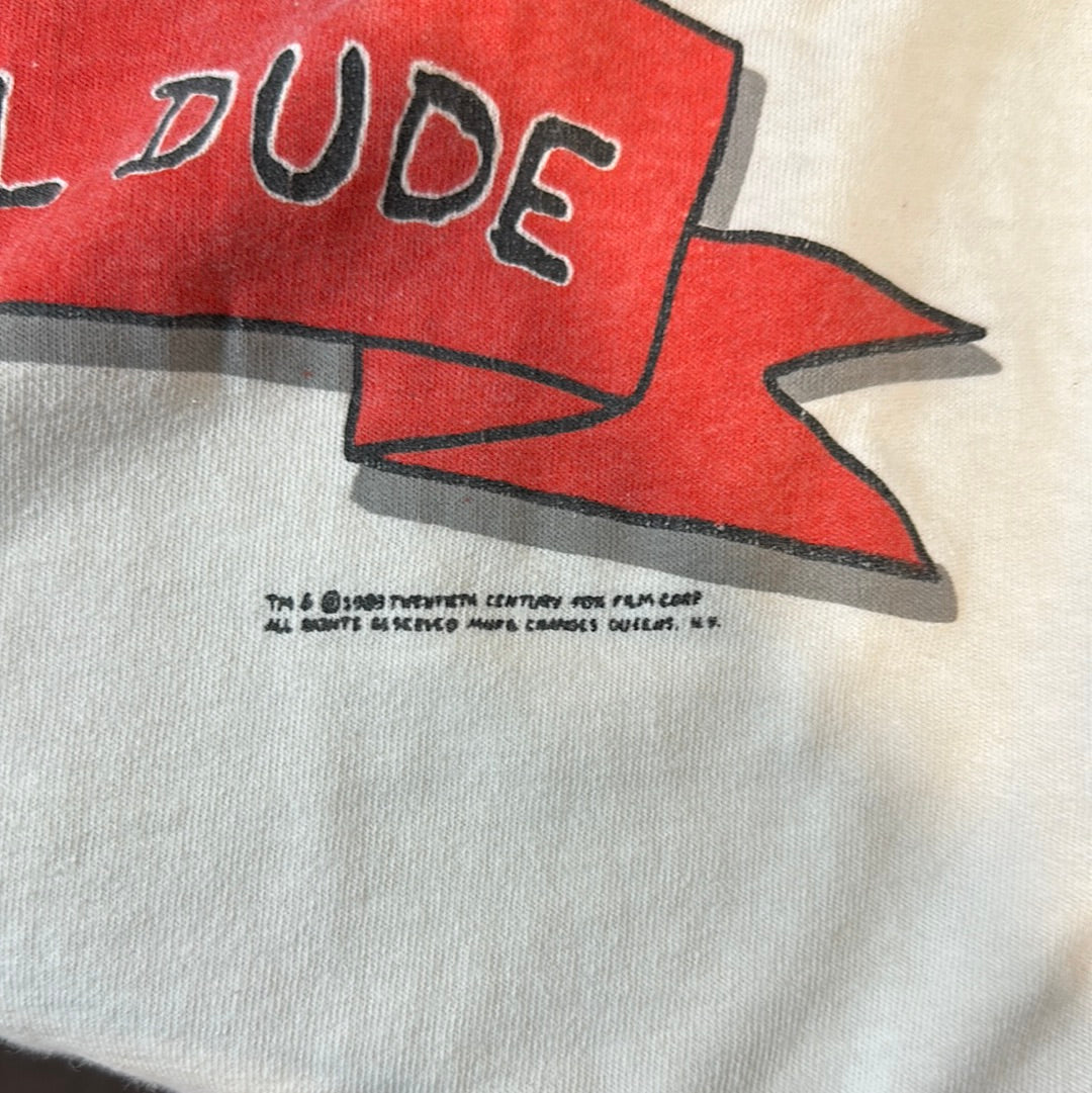 Bootleg Bart Simpson Radical Dude White Tee Sz XS