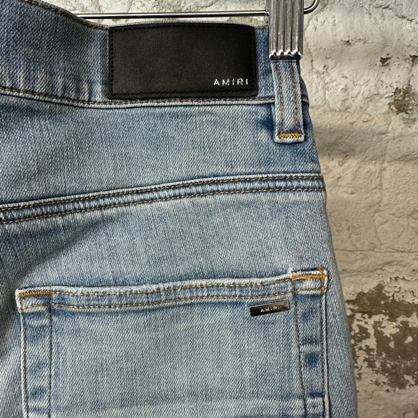 Amiri MX1 Blue Suede Blue Denim Jeans Sz 28