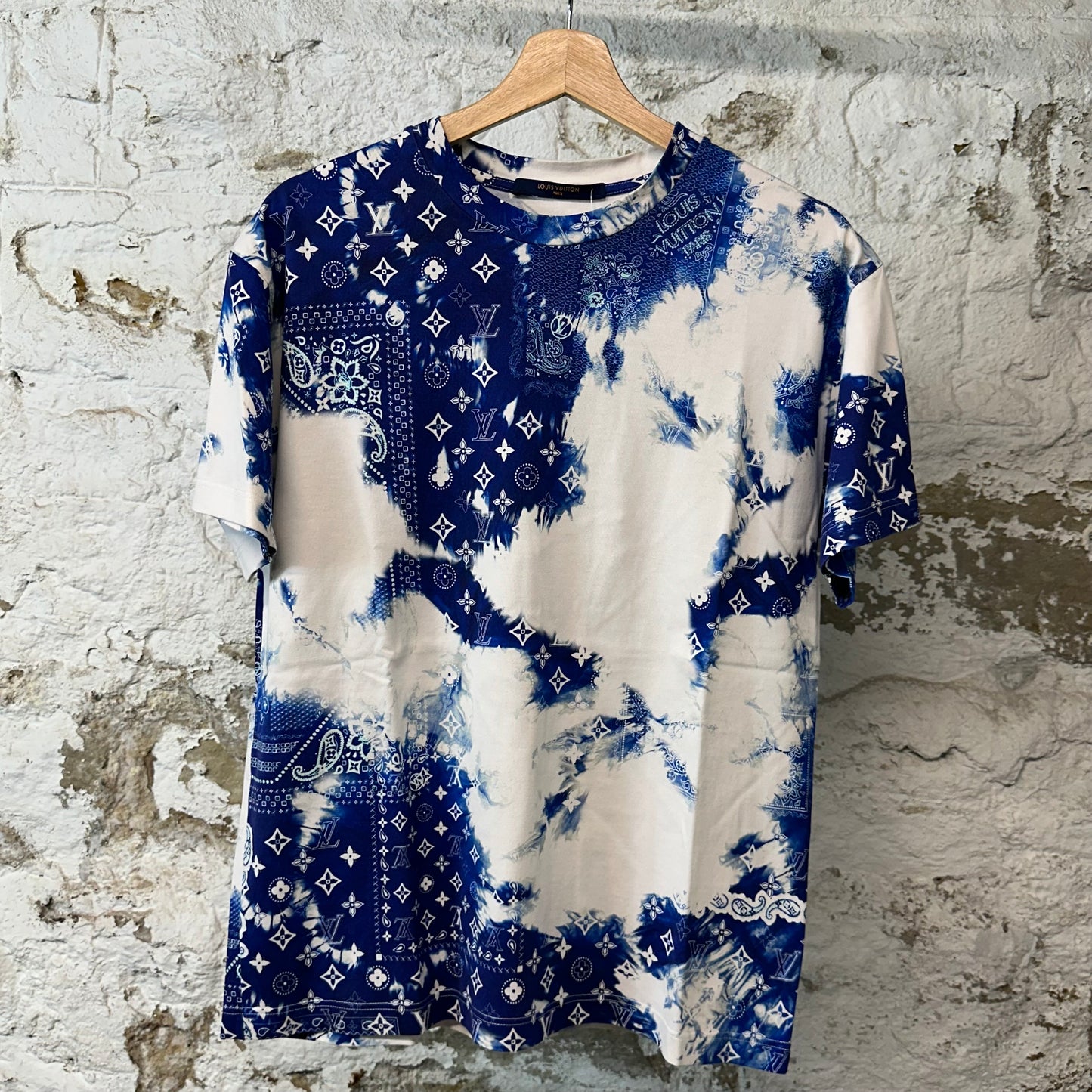 Louis Vuitton Blue Bandana Dyed T-shirt White Sz S
