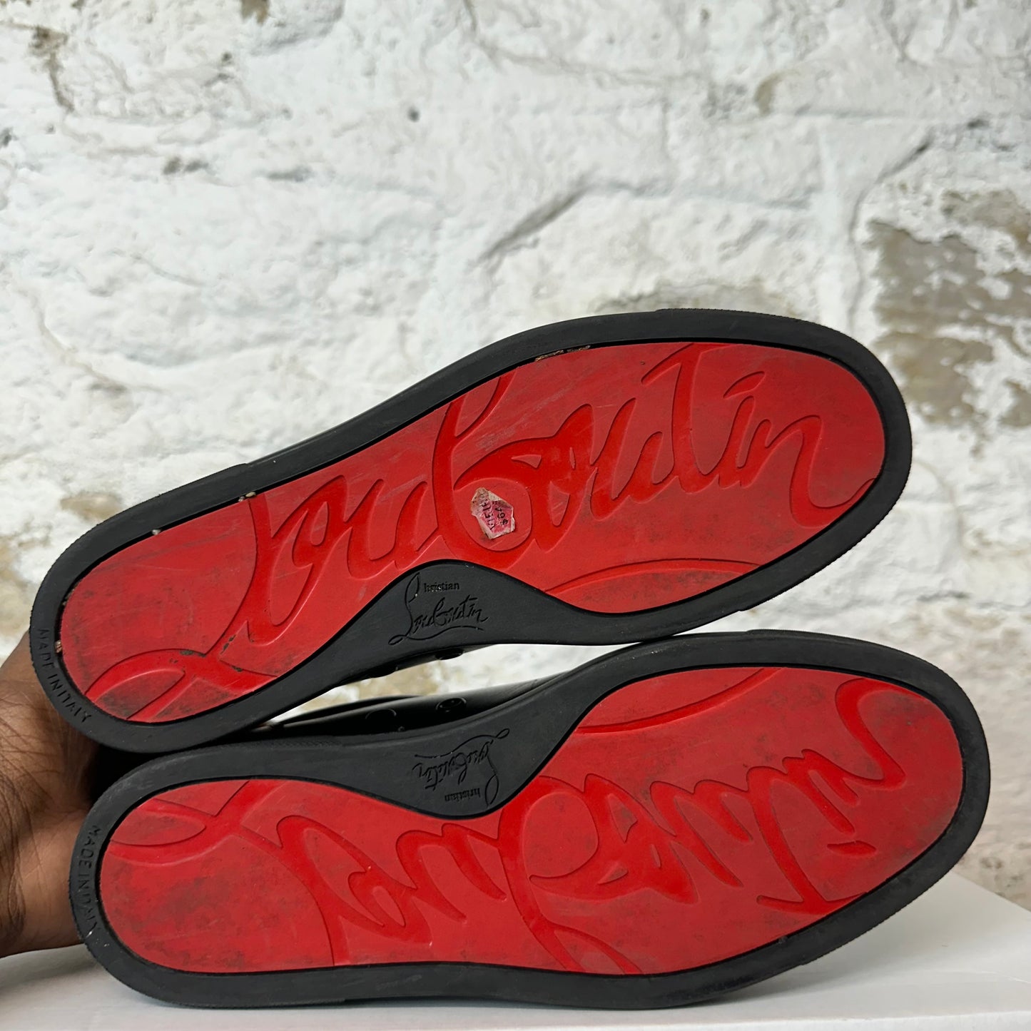 Christian Louboutin Low Black Leather Sneaker Sz 5 (37)