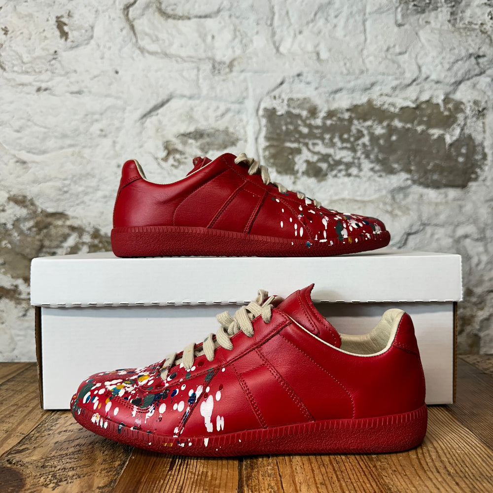 Maison Margiela Replica Paint Splatter Red Leather Sneaker Sz 5.5 (37.5)