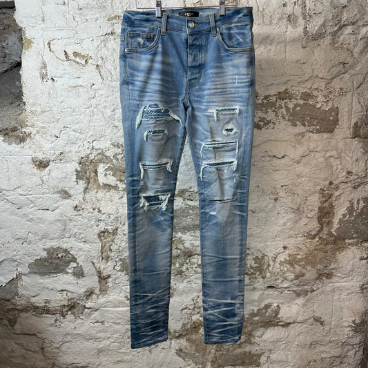 Amiri MX1 Blue Crystal Blue Denim Jeans Sz 32