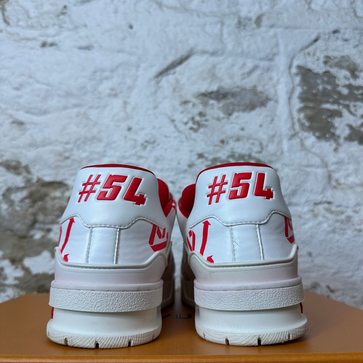 Louis Vuitton Red Letter White Trainer Sneaker Sz 8 (6.5LV)