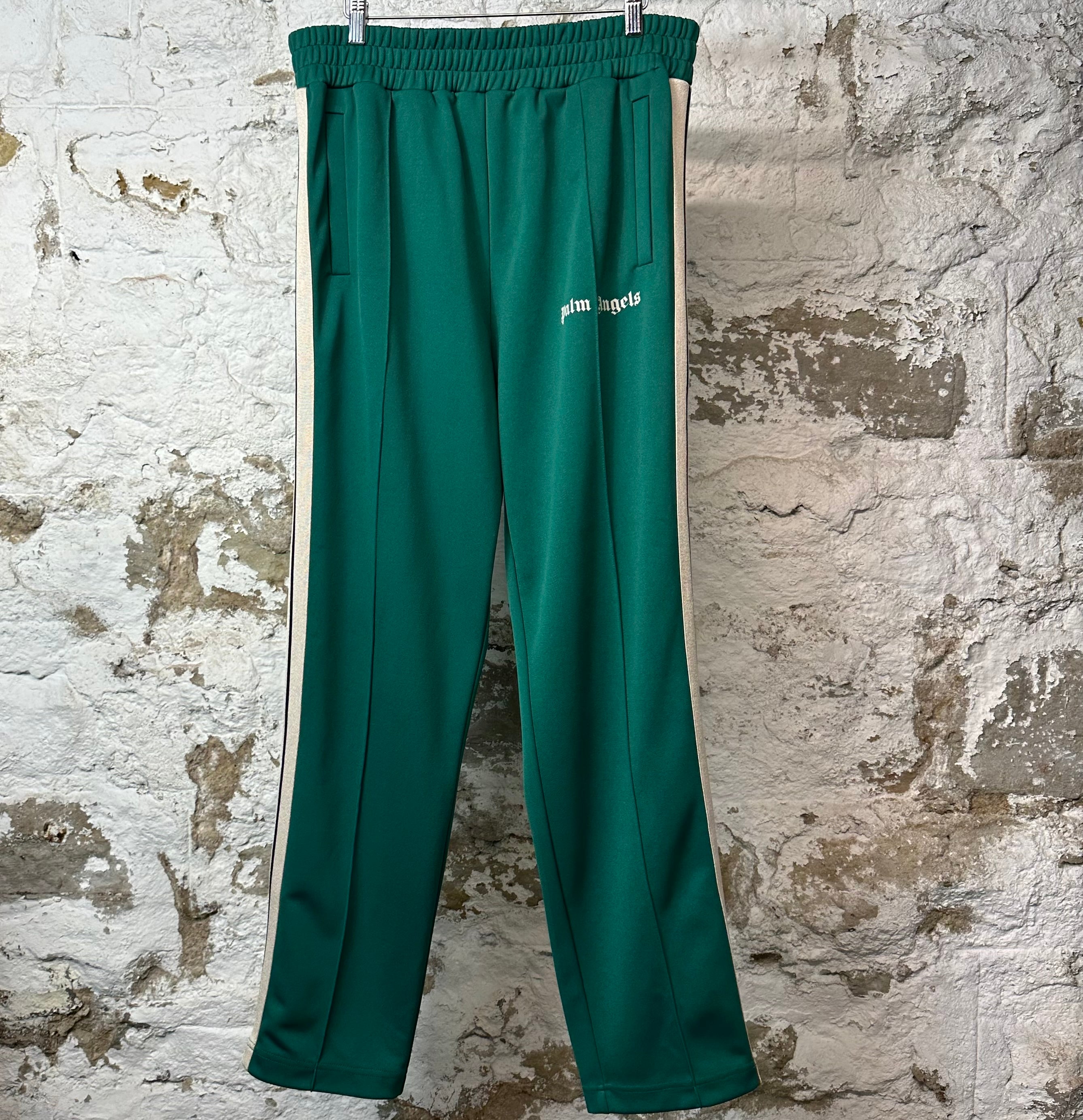 Palm Angels Green Cream Track Pants Sz XXL