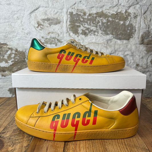 Gucci Flash Logo Yellow Ace Sneaker Sz 10