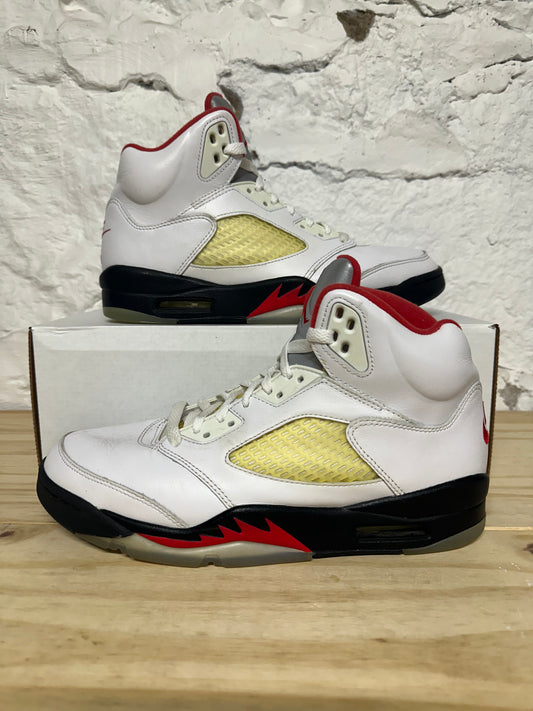 Air Jordan 5 Fire Red Silver Tongue Sz 9.5