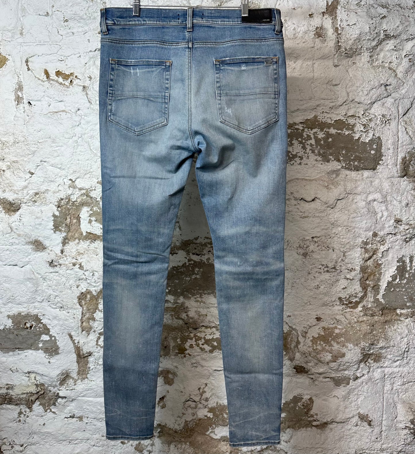 Amiri MX1 Cracked Pink Blue Denim Jeans Sz 36