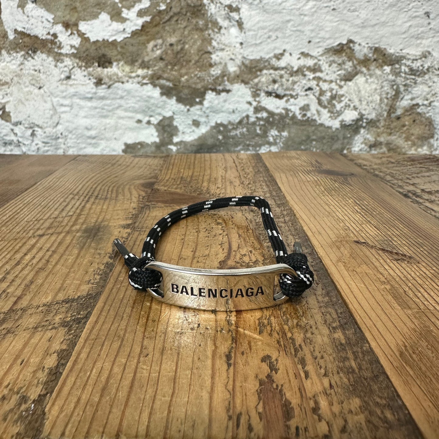 Balenciaga Silver Plate Rope Bracelet