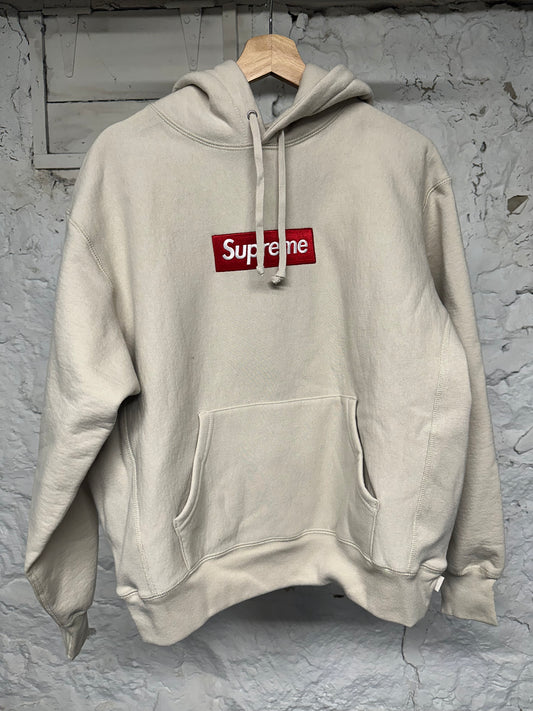 Supreme FW24 Box Logo Hoodie Stone Sz S DS