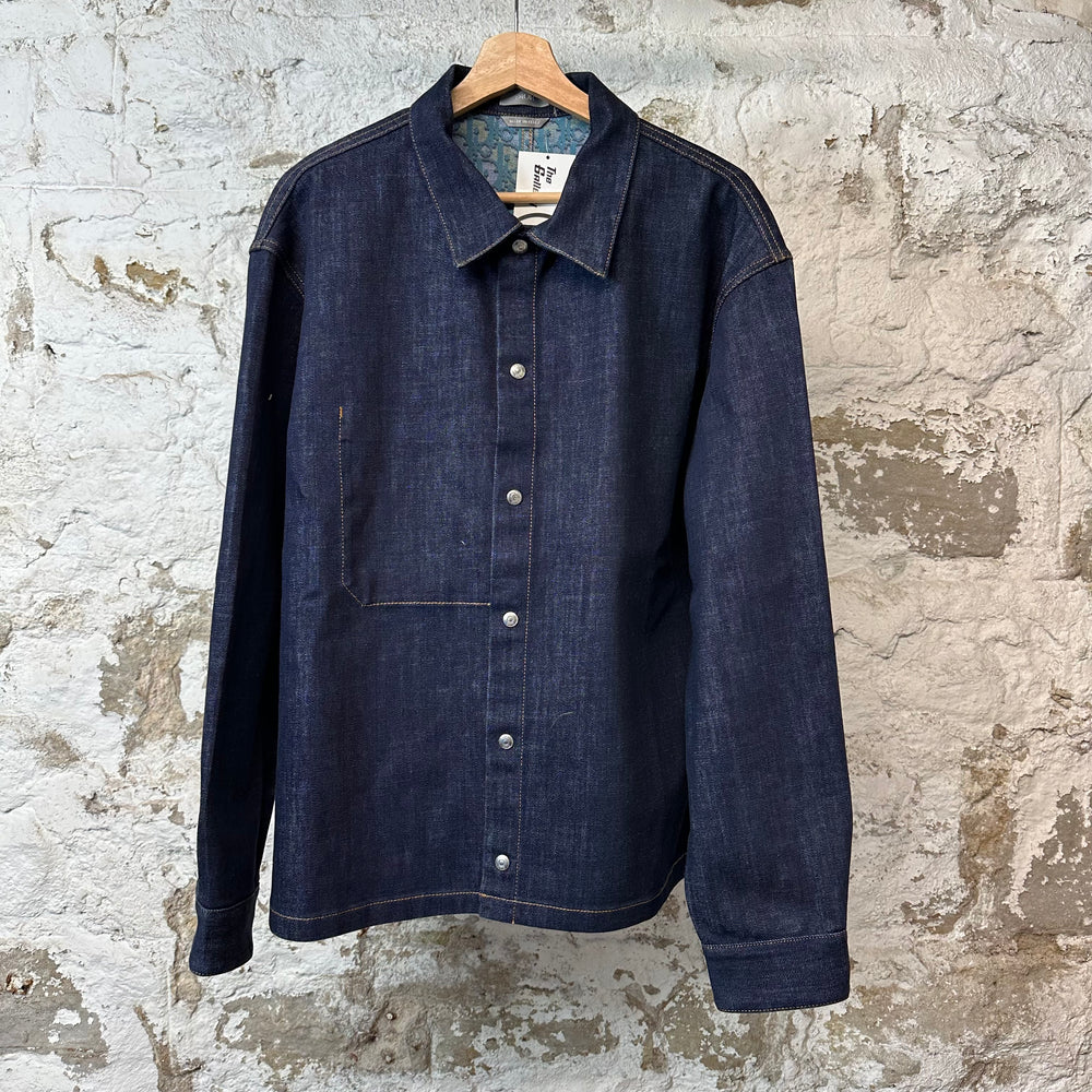 Dior Oblique Raw Blue Denim Button Up Jacket Sz XL (52)