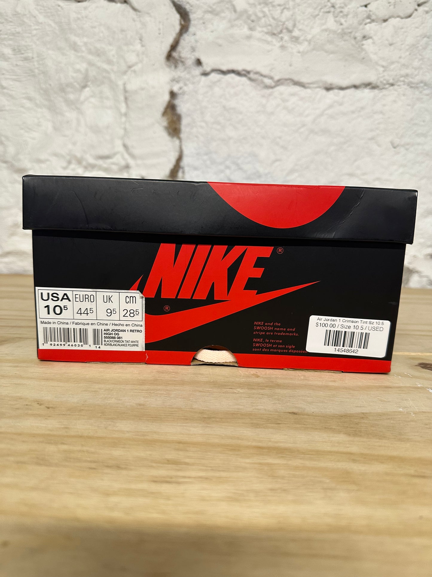 Air Jordan 1 High Crimson Tint Sz 10.5