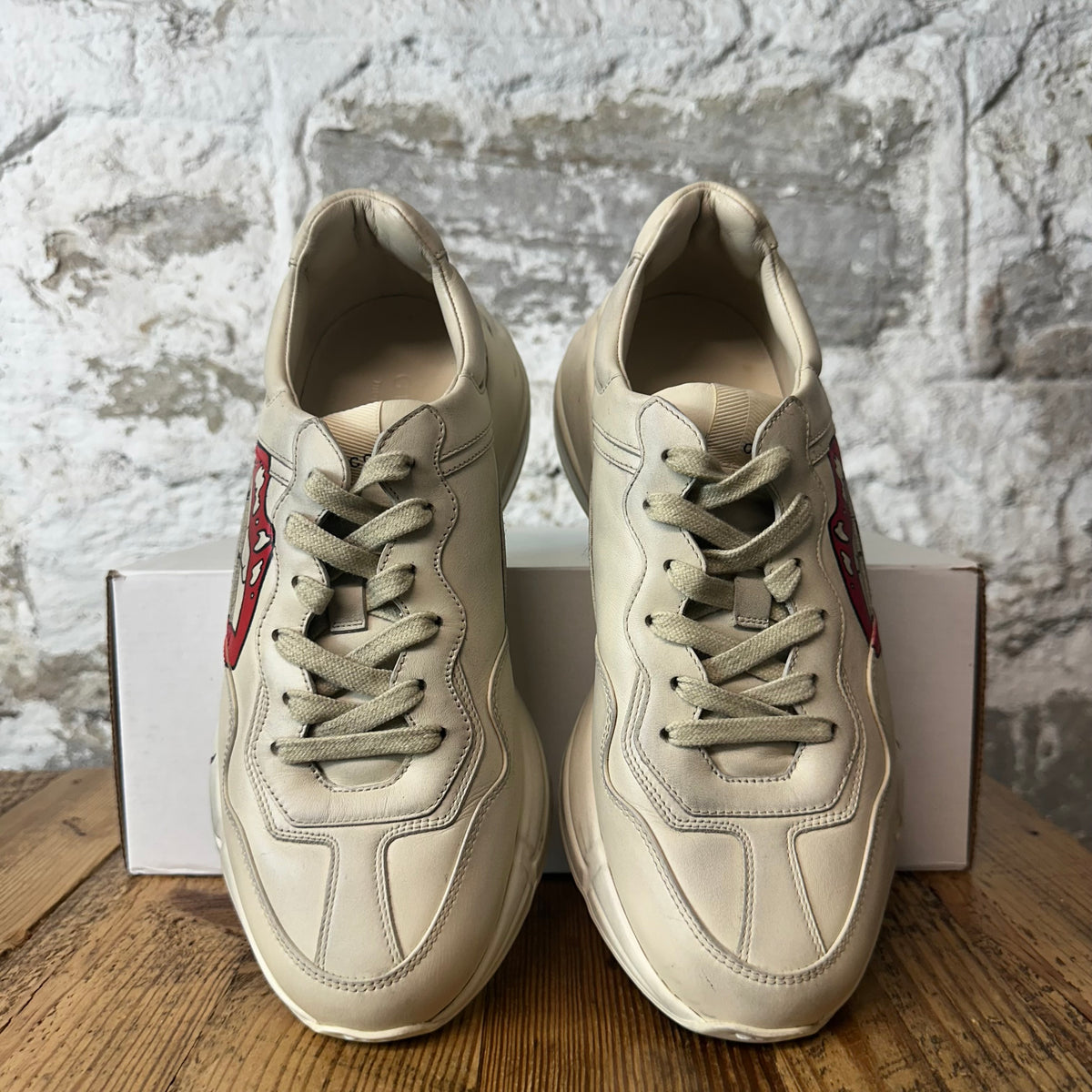 Gucci Rhyton Mouth Vintage Cream Sneaker Sz 7