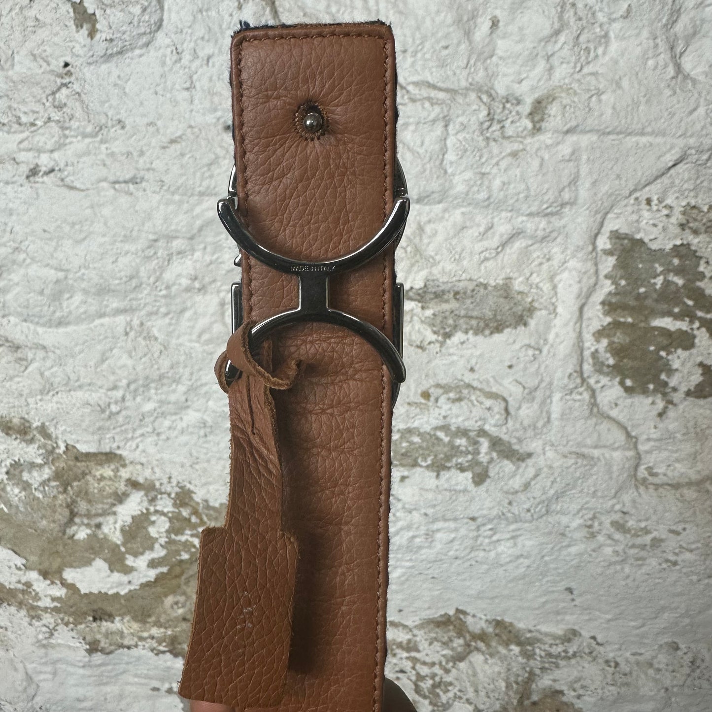 Dior Navy Monogram Burnt Orange Belt Sz (85)