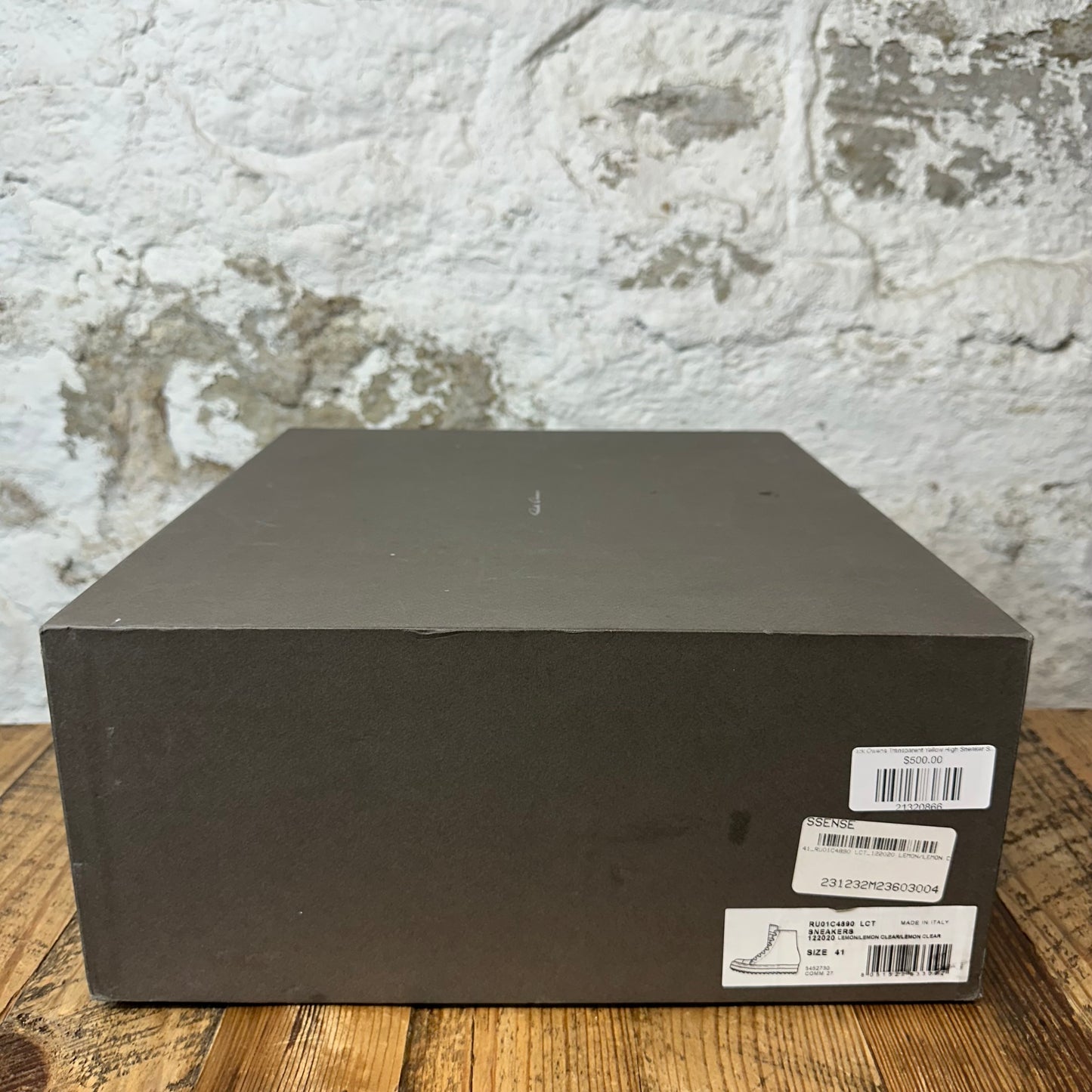 Rick Owens Transparent Yellow High Sneaker Sz 8 (41)