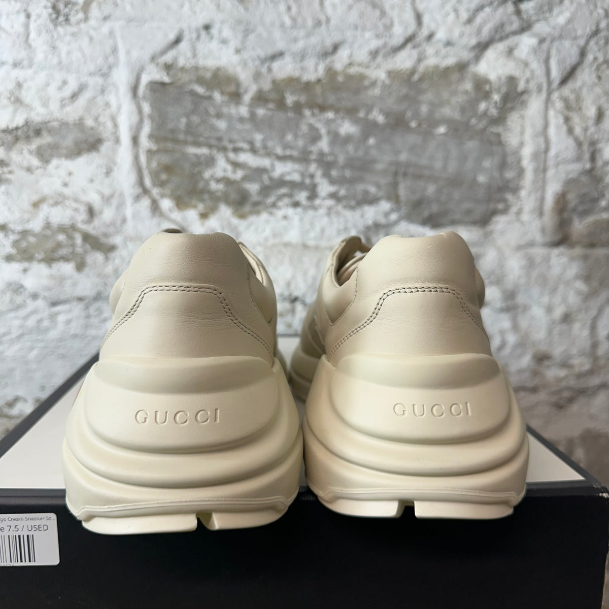 Gucci Rhyton Vintage Logo Cream Sneaker Sz 7.5