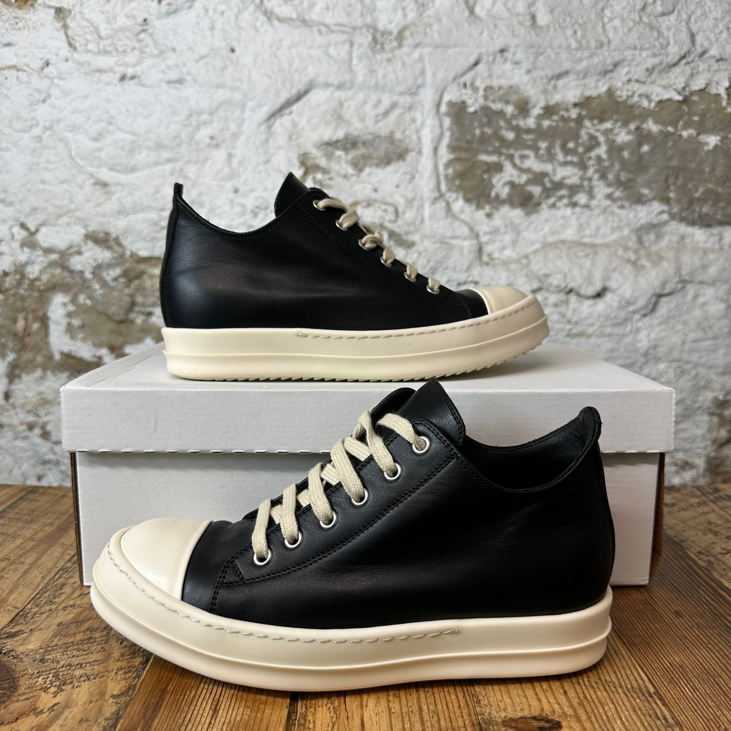 Rick Owens Black Leather Milk Sneaker Sz 6.5 (39)
