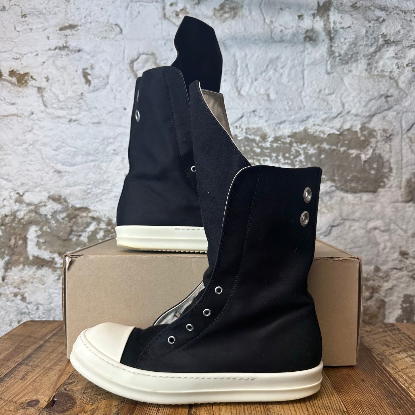 Rick Owens Boot Black Milk Sneaker Sz 11 (44)