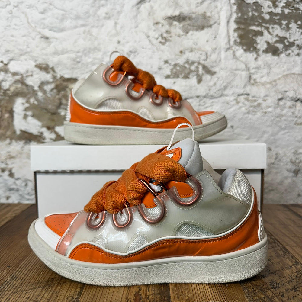 Lanvin Curb Orange Lace White Orange Sneaker Sz 6.5 (39) No Box