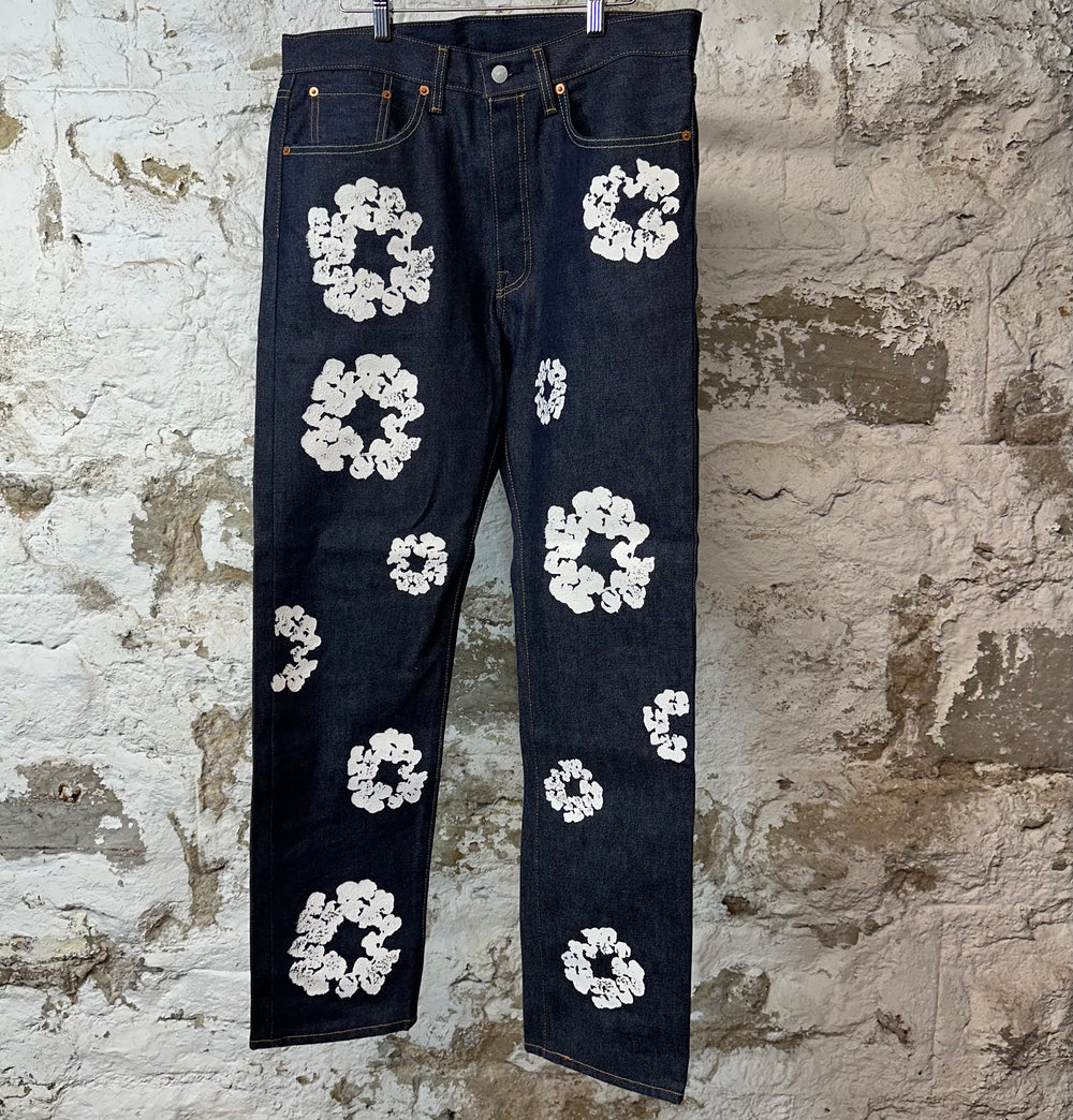Denim Tears White CW Dark Blue Denim Jeans Sz 32