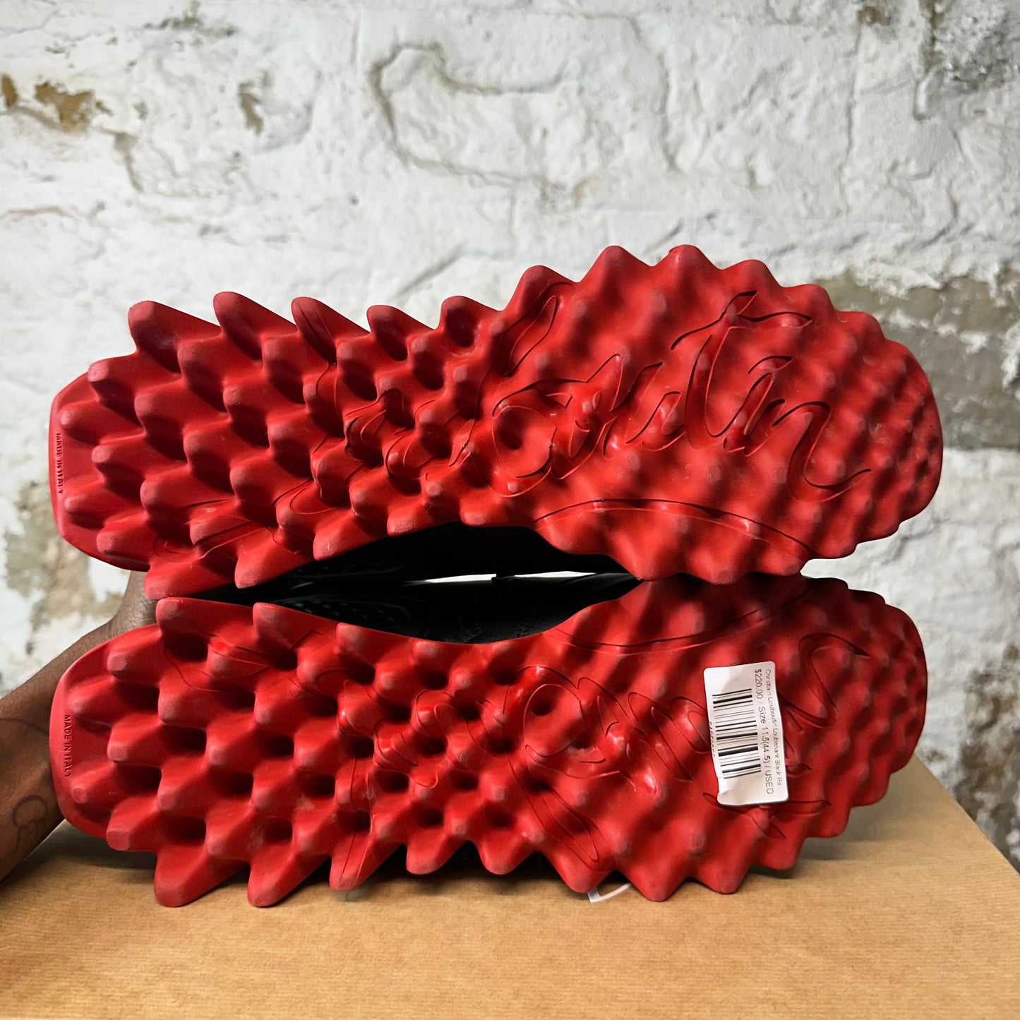 Christiain Louboutin Loubishark Black Red Sneaker Sz 11.5 (44.5)
